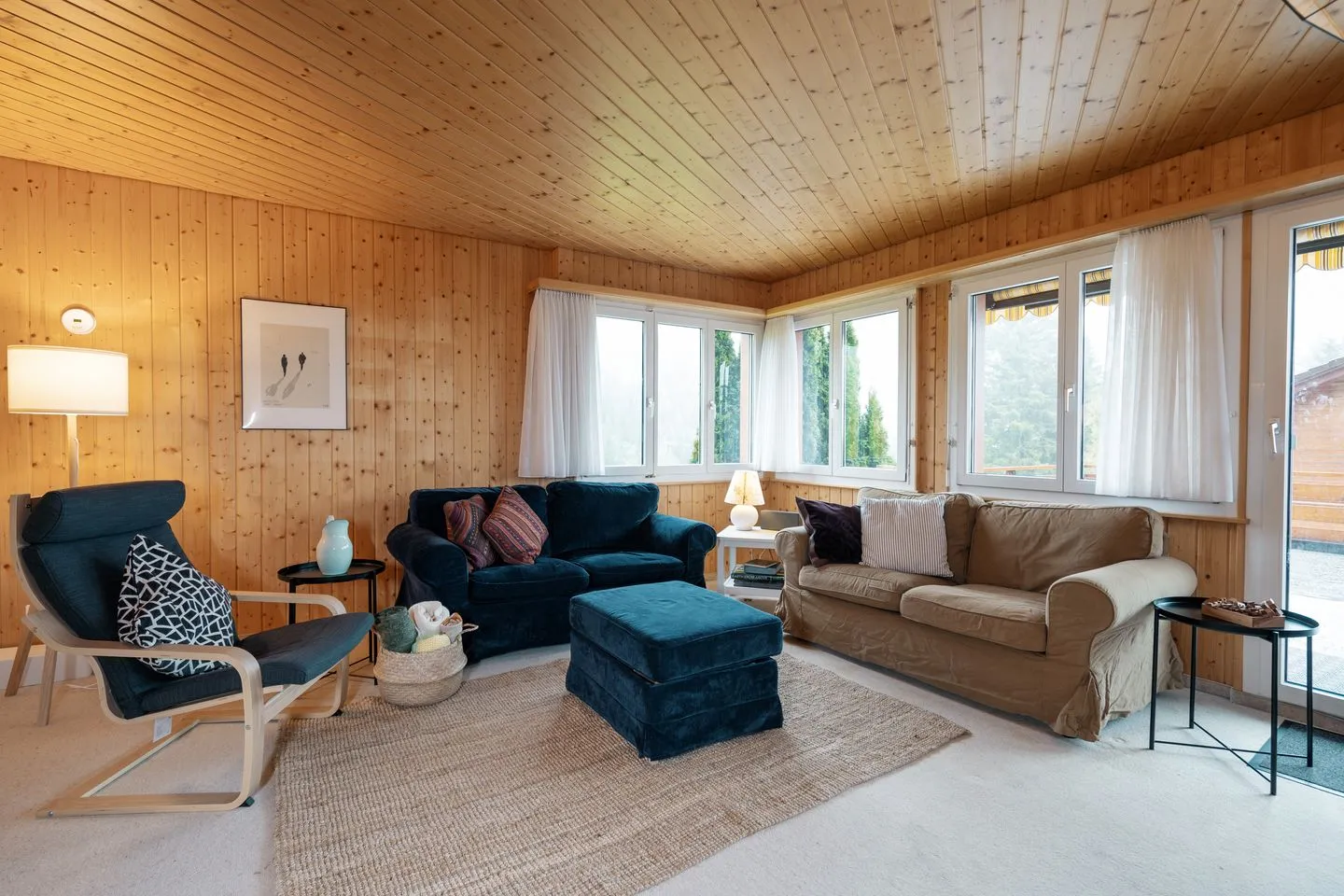 Ferienhaus Bergblick Arvenbüel - Wohnzimmer