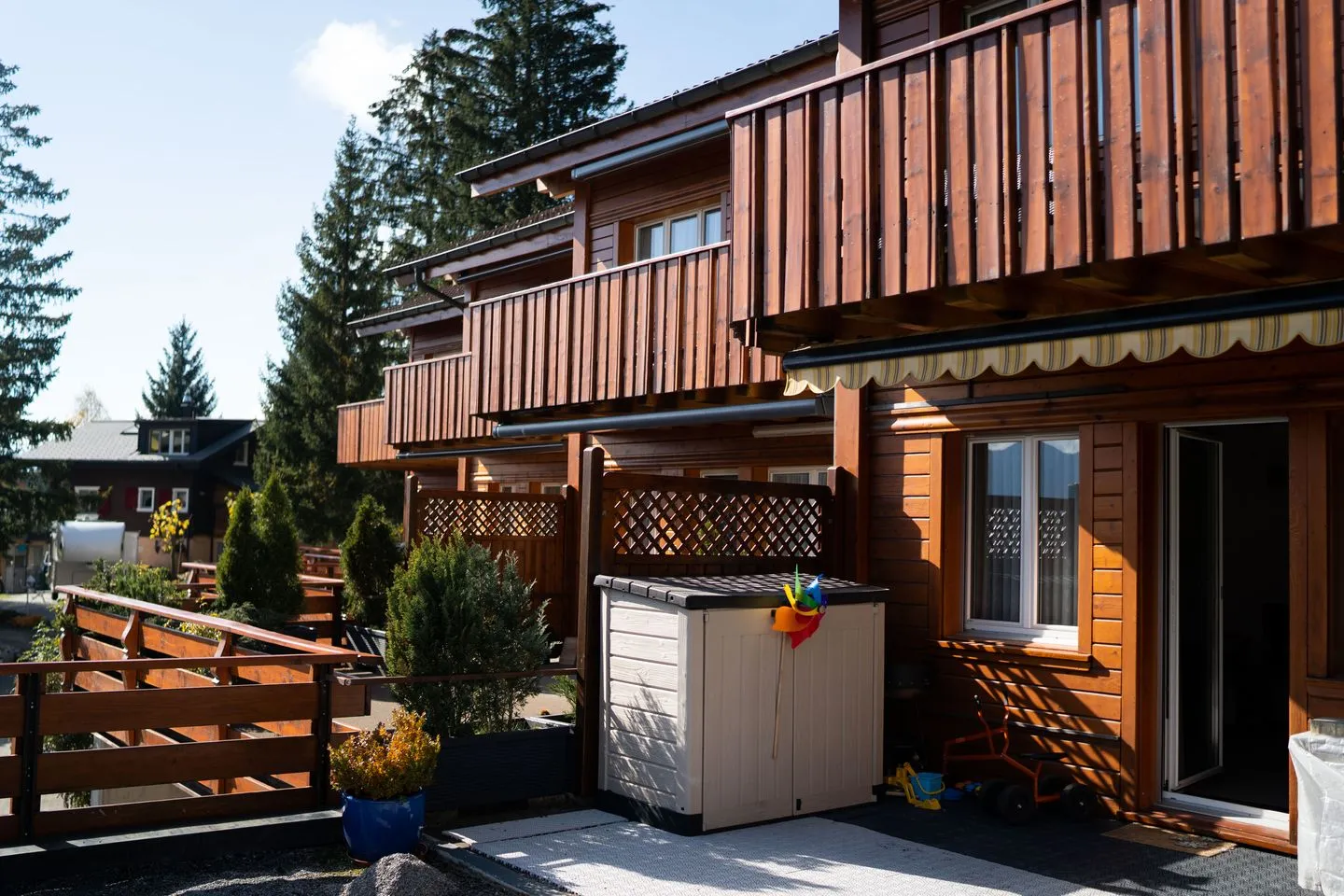 Ferienhaus Bergblick Arvenbüel - Terrasse