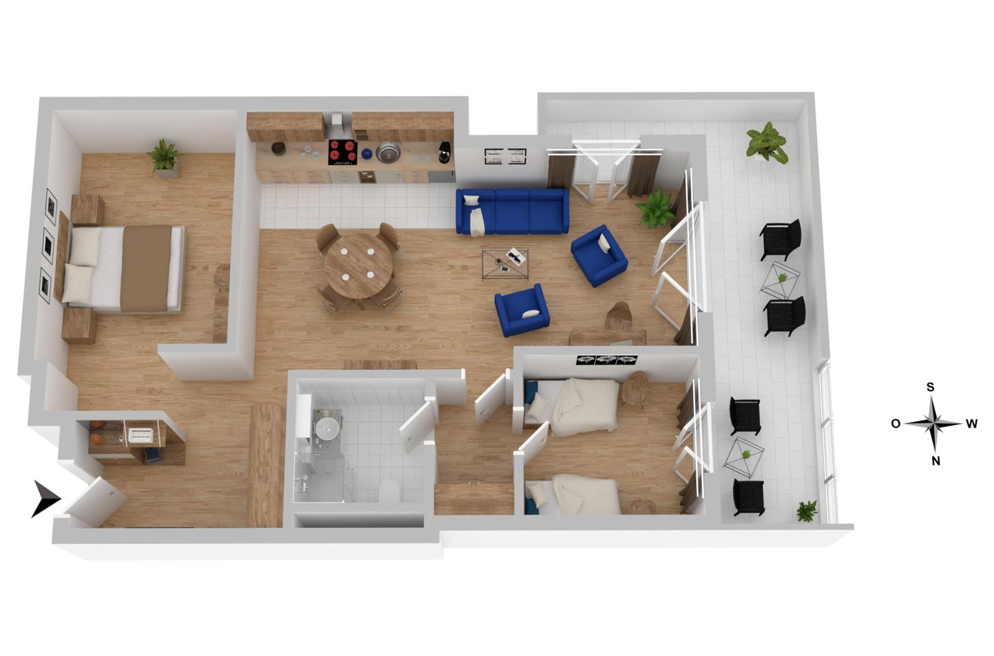 Albatros Zingst - Grundriss der Ferienwohnung Albatros