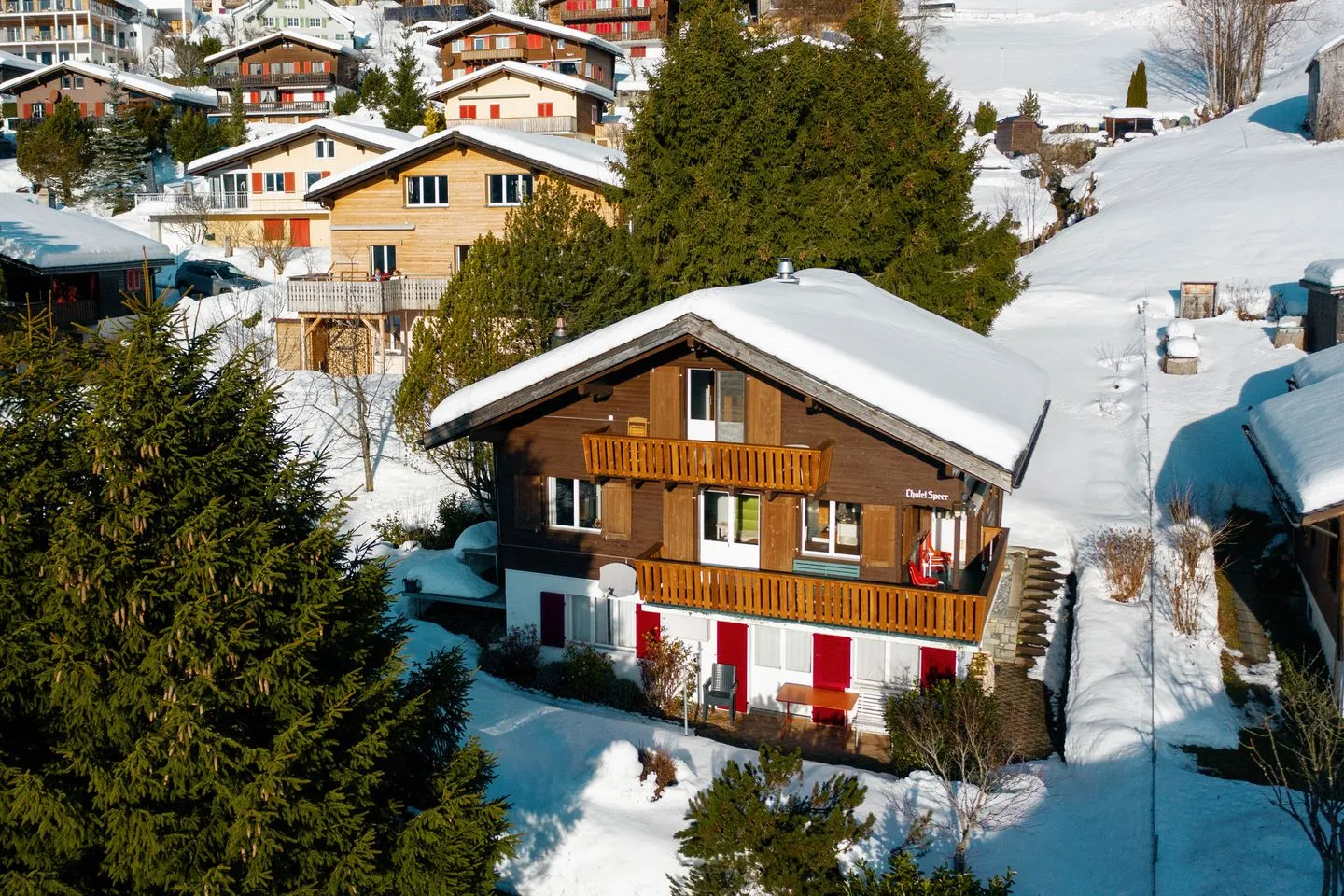 Apartment Speer Amden - View of the house in winter