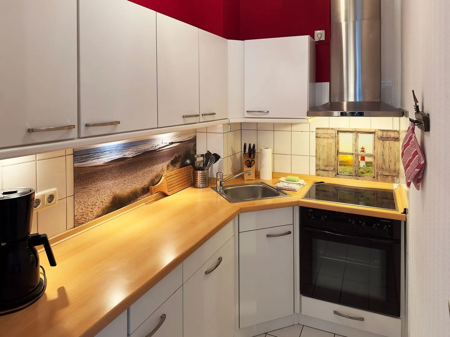 Haus Nordenlicht Ferienwohnung Wattkieker Wittdün auf Amrum - Küche in der Ferienwohnung Wattkieker in Wittdün auf Amrum