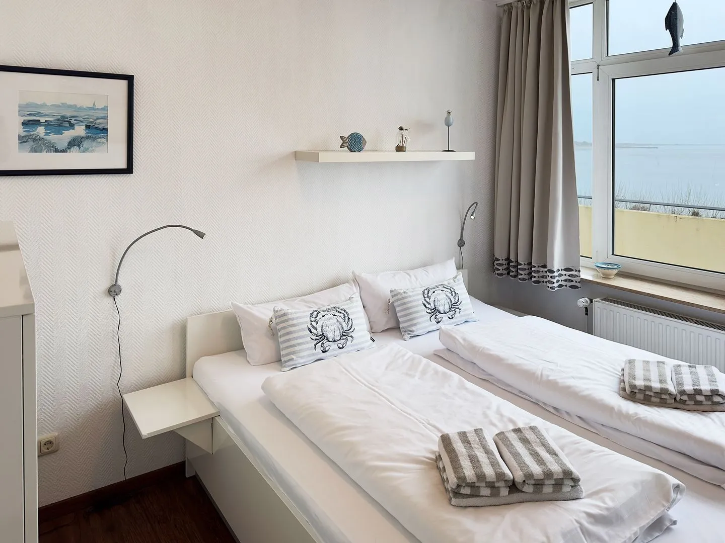 Haus Nordenlicht Ferienwohnung Wattkieker Wittdün auf Amrum - Schlafzimmer der Ferienwohnung Wattkieker in Wittdün auf Amrum