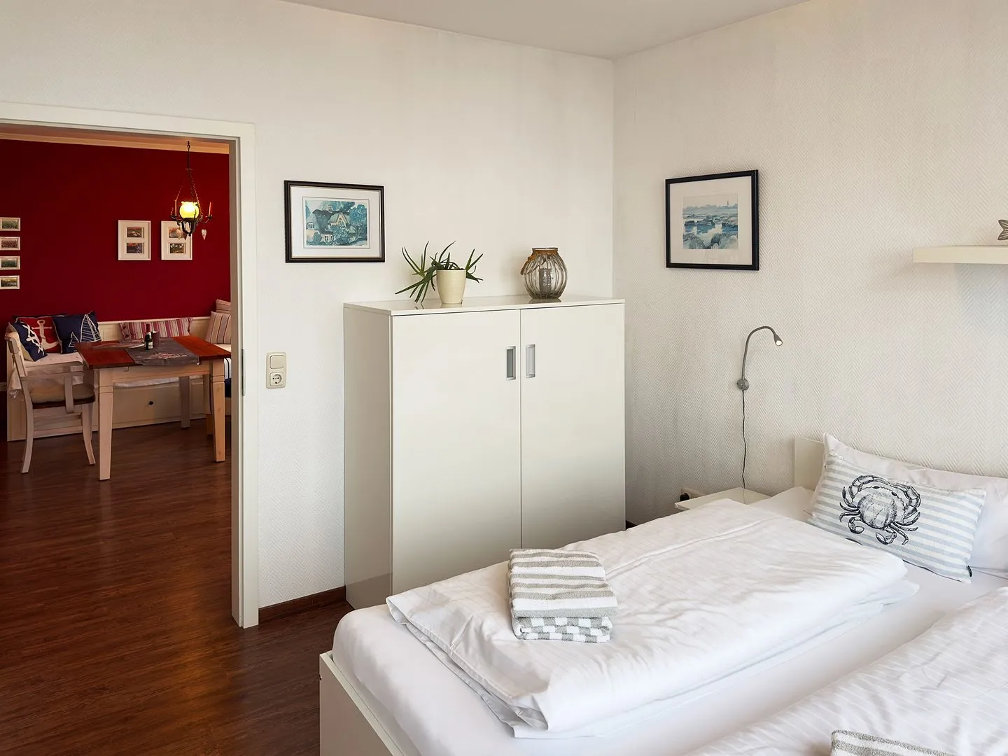 Haus Nordenlicht Ferienwohnung Wattkieker Wittdün auf Amrum - Schlafzimmer der Ferienwohnung Wattkieker in Wittdün auf Amrum