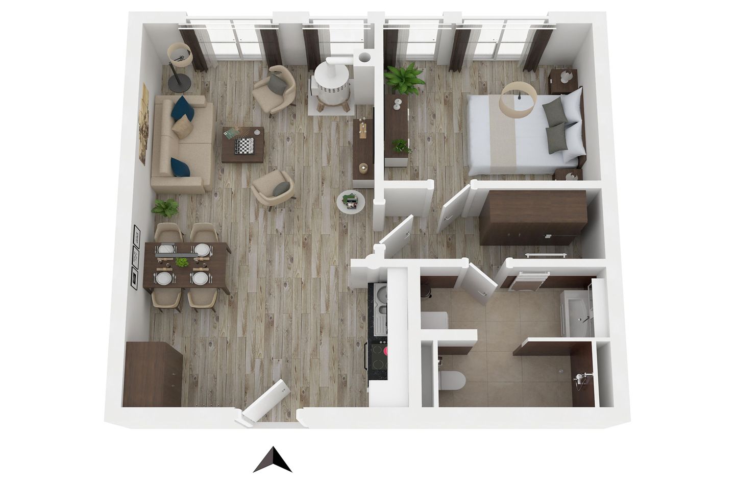  Kaptain's Huus Wustrow - Ferienwohnung Kaptain´s Huus Ostseebad Wustrow ZweiWasser Alte Seefahrtschule Grundriss