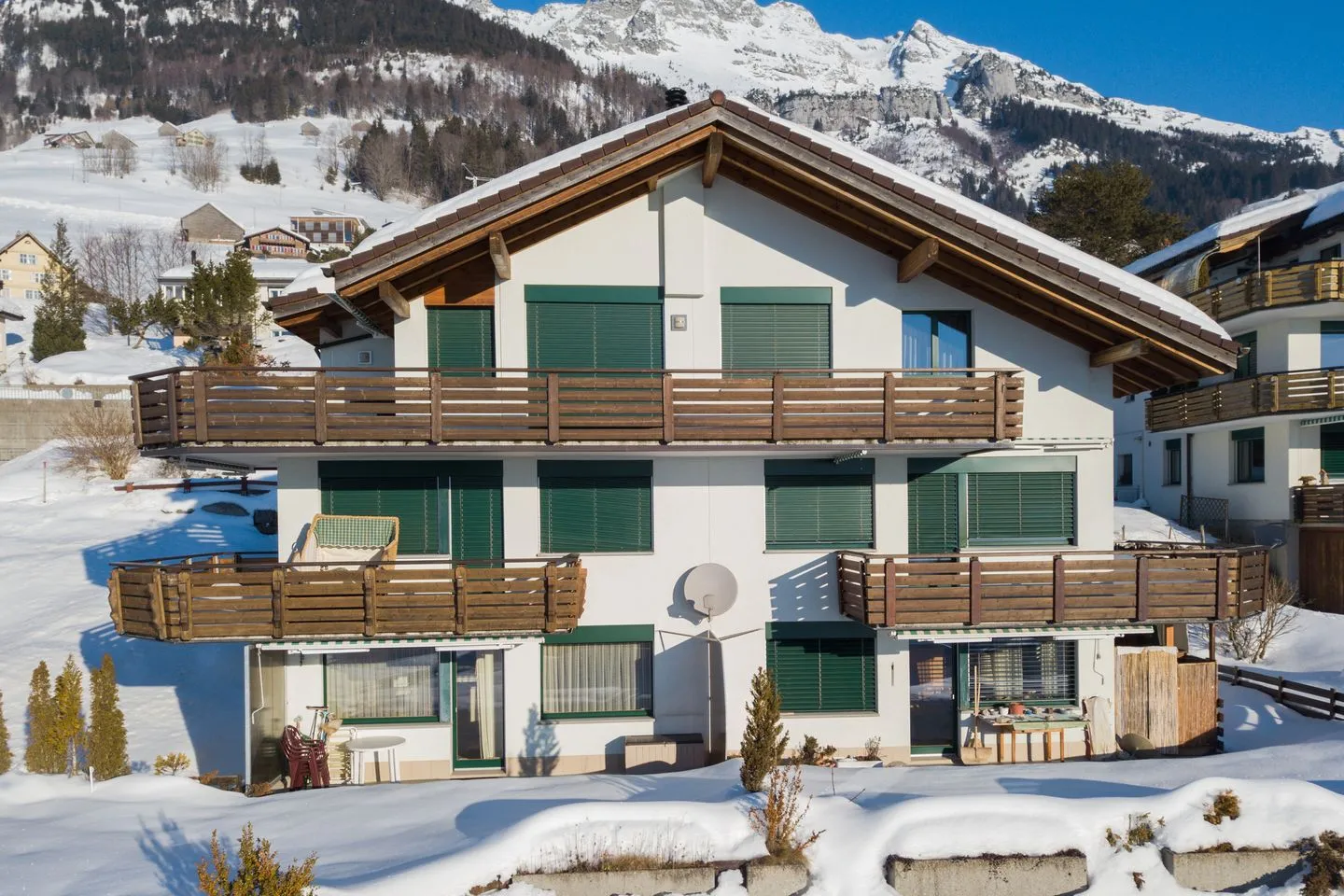 Apartment Grossgaden Amden - View of the house in winter