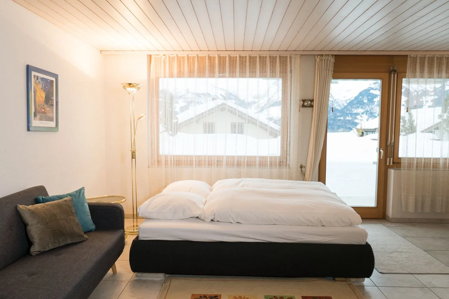Apartment Grossgaden Amden - A sofa can be converted into a double bed