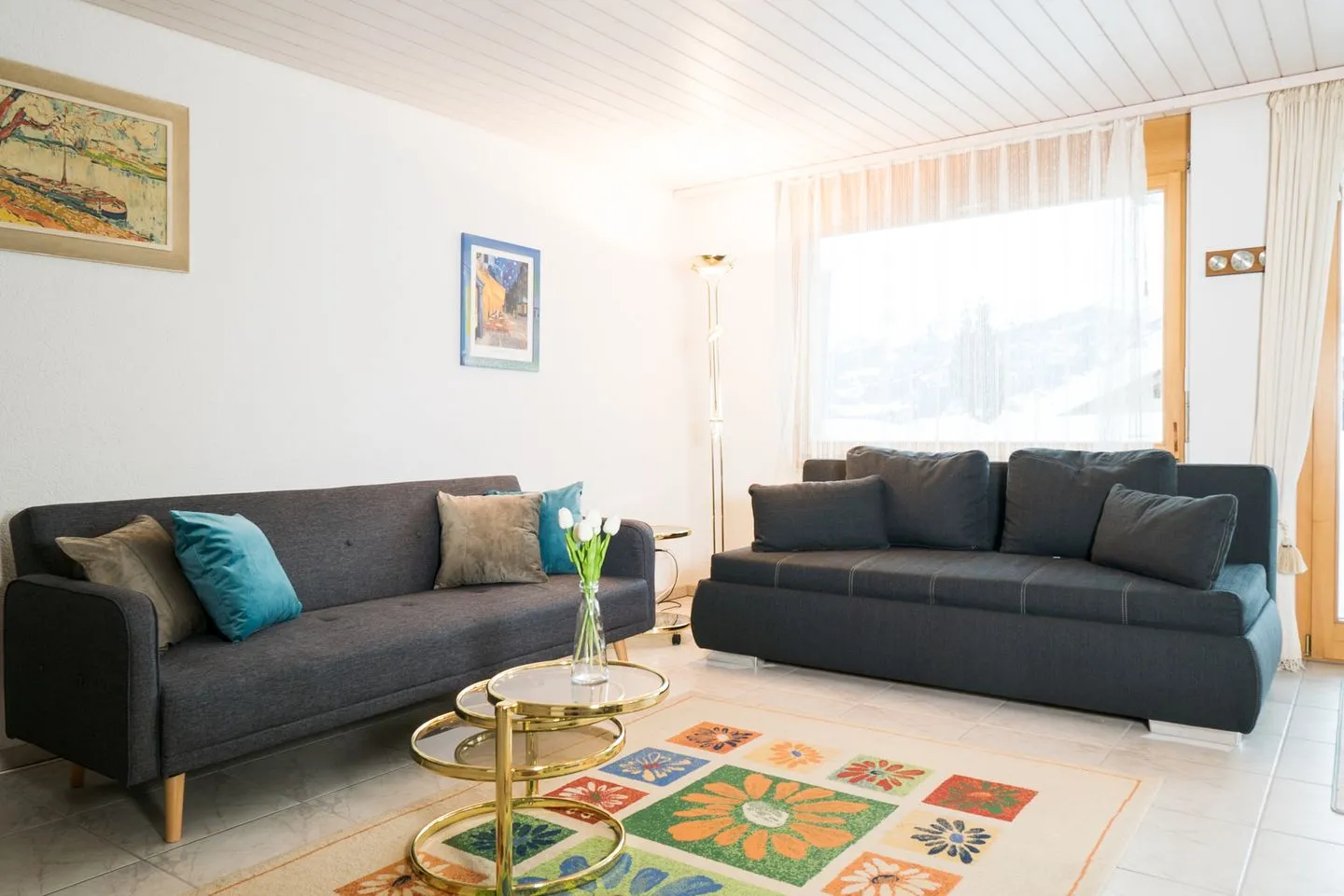 Apartment Grossgaden Amden - Cozy livingroom with two couches