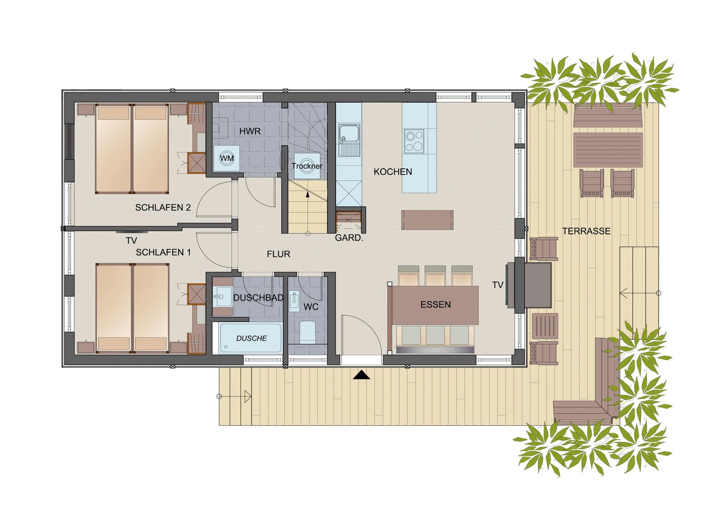  Typ A Ferienhaus - Honolulu Pelzerhaken - Grundriss
