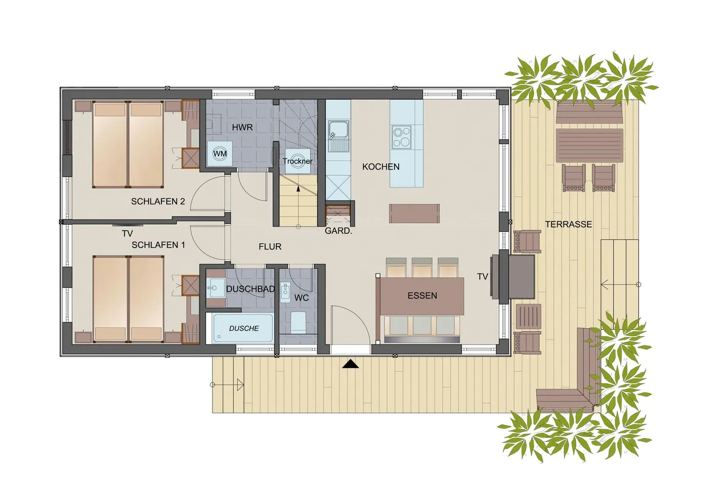 Typ A Ferienhaus - Honolulu Pelzerhaken - Grundriss