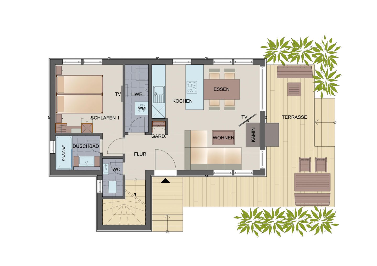  Typ B1 Ferienhaus - Pukalani Pelzerhaken - Grundriss