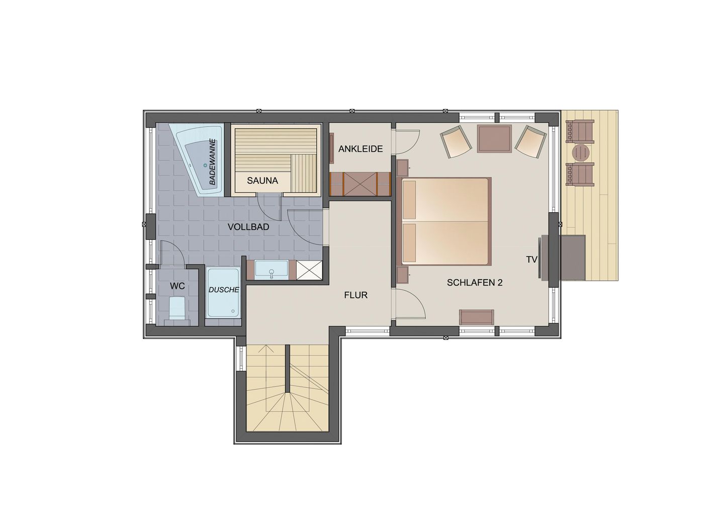  Typ B1 Ferienhaus - Pukalani Pelzerhaken - Grundriss