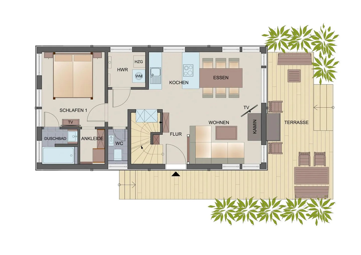 Typ B2 Ferienhaus - Kihei Pelzerhaken - Grundriss