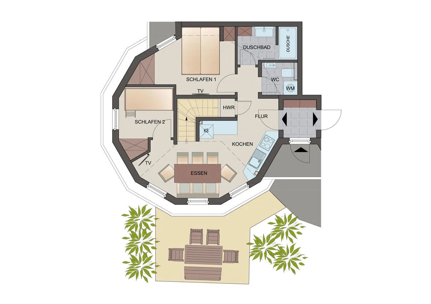 Typ C1 Lodge - Napali Coast Pelzerhaken - Grundriss