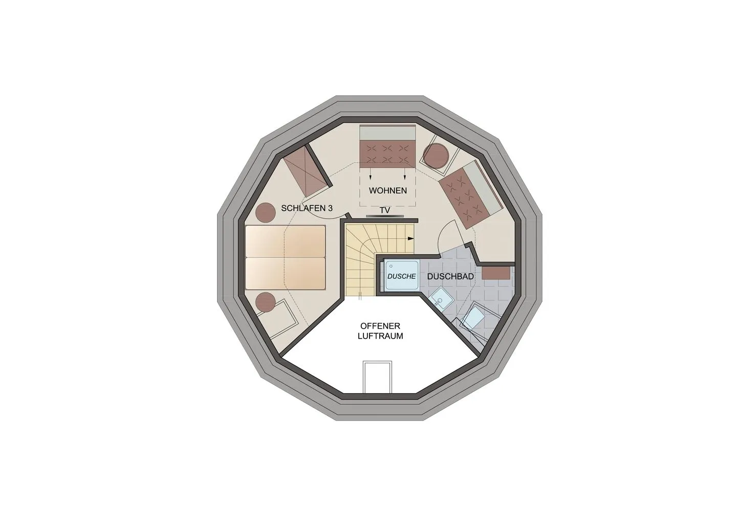 Typ C1 Lodge - Napali Coast Pelzerhaken - Grundriss