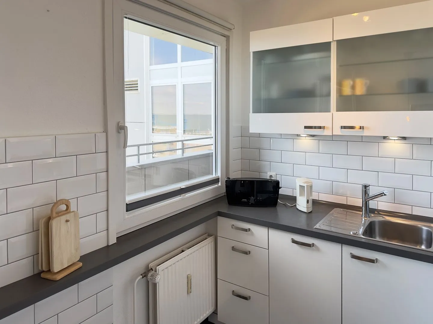 Haus Nordenlicht Ferienwohnung "Kiek-an" Wittdün auf Amrum - Küche der Ferienwohnung Anneliese in Wittdün auf Amrum