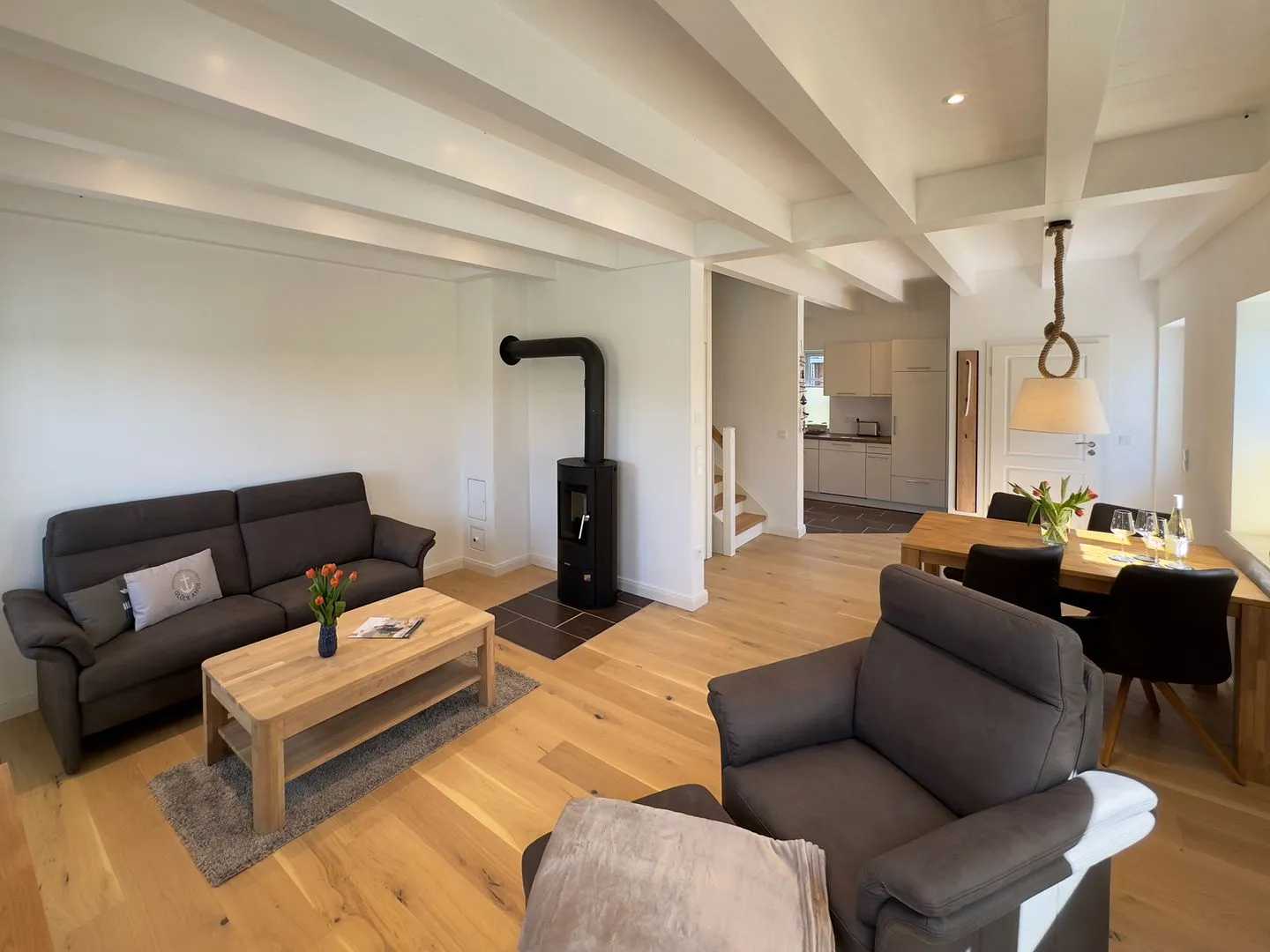 Haus Dünenperle Ferienwohnung "Dünengras" Wittdün auf Amrum - Wohnzimmer