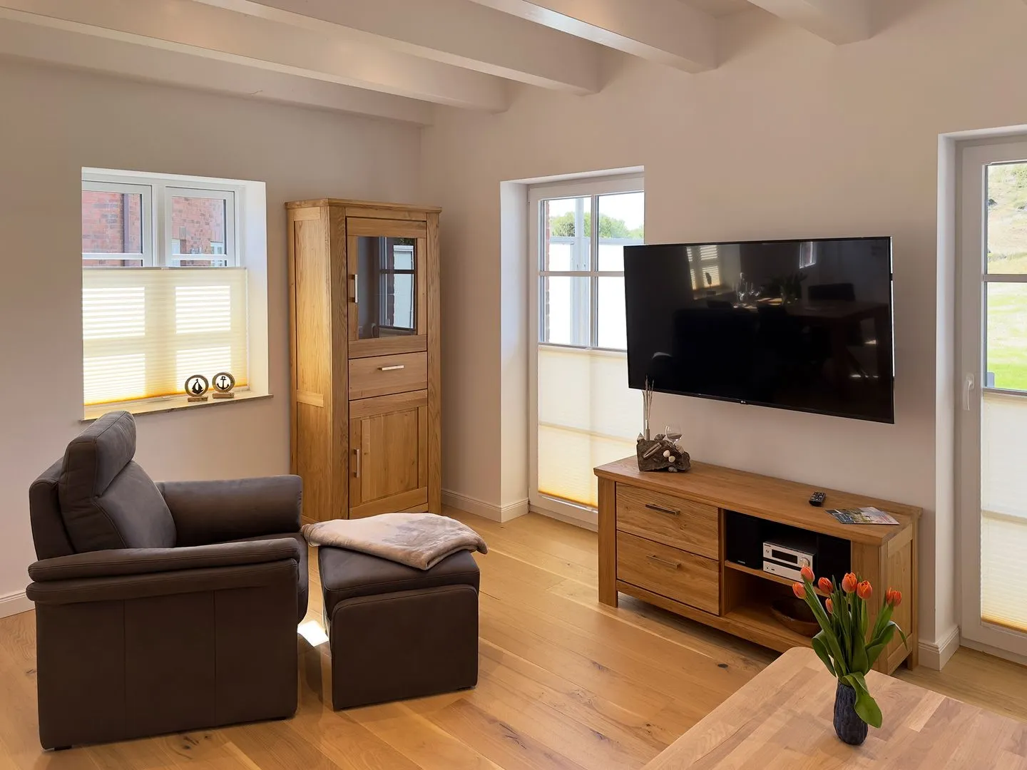 Haus Dünenperle Ferienwohnung "Dünengras" Wittdün auf Amrum - Wohnzimmer