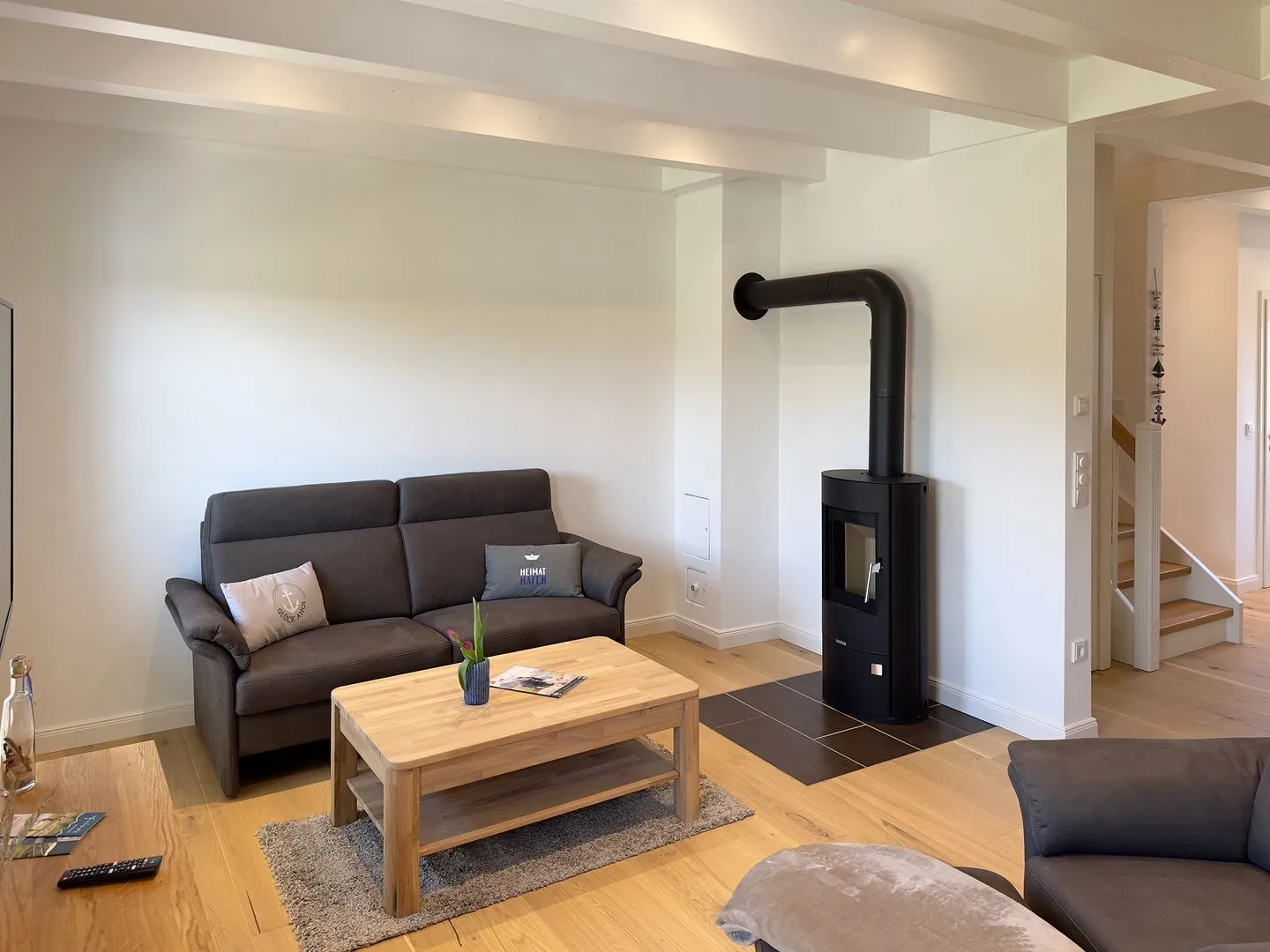 Haus Dünenperle Ferienwohnung "Wanderdüne" Wittdün auf Amrum - Kamin-/Ofen