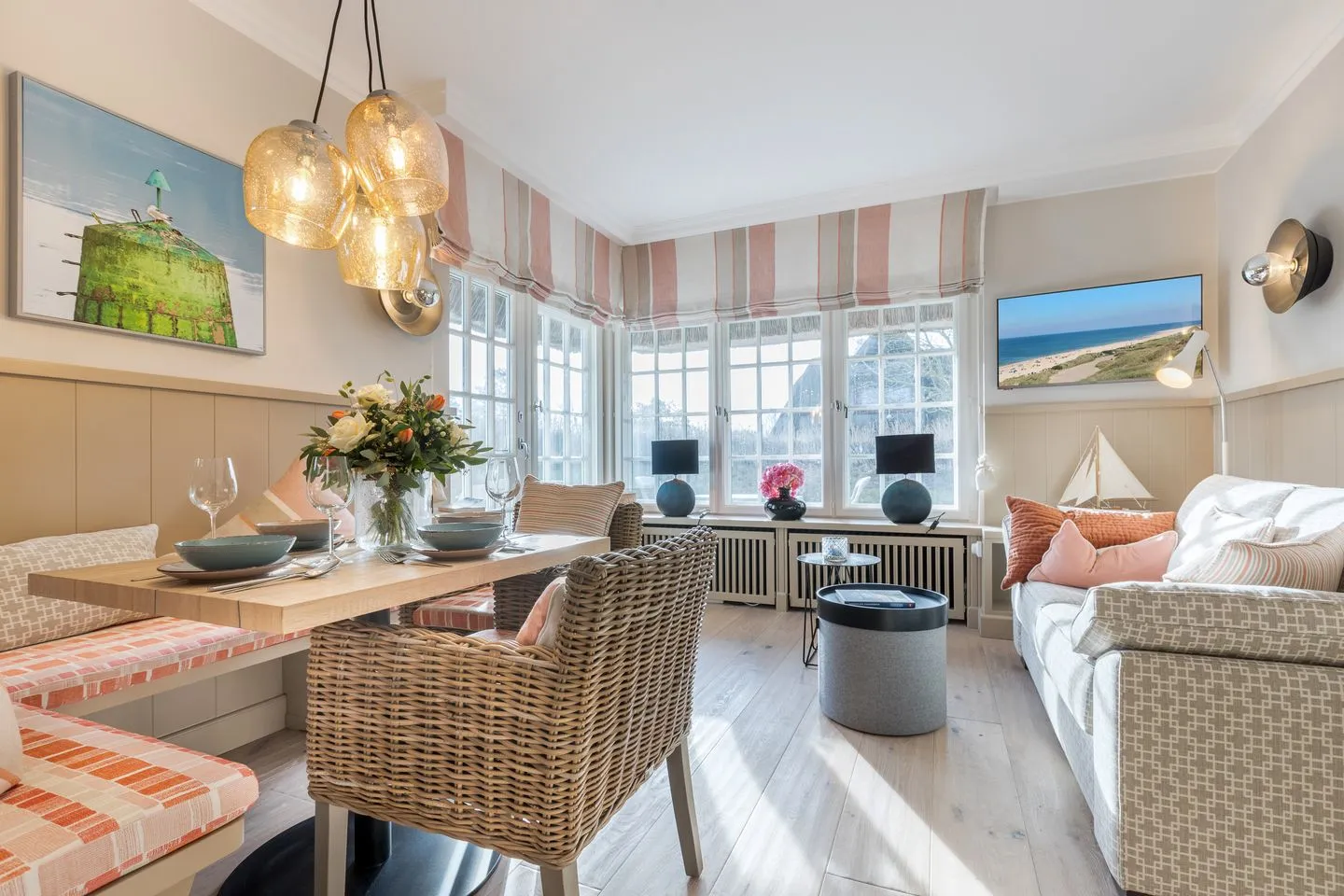 Pidder Lyng Schilfblatt, Whg 2 Keitum - Wohnzimmer
