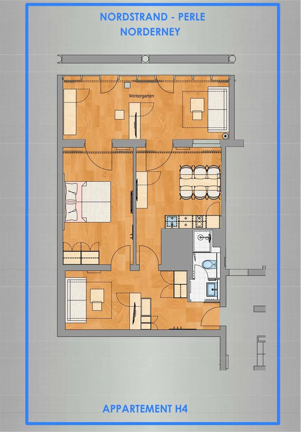 Nordstrandperle Ap. H4 Norderney Nordsee - Grundriss