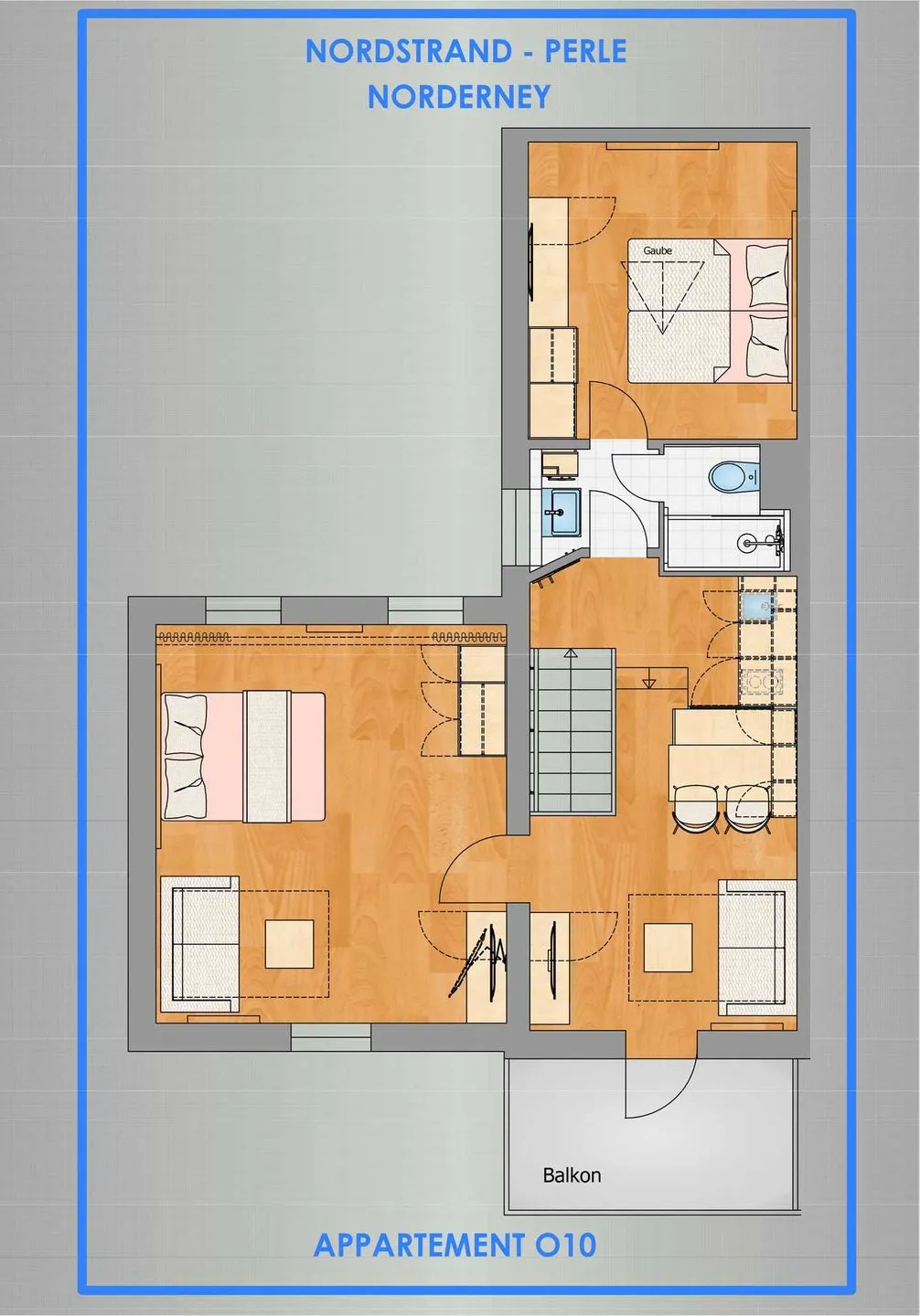 Nordstrandperle Ap. O10 Norderney Nordsee - Grundriss