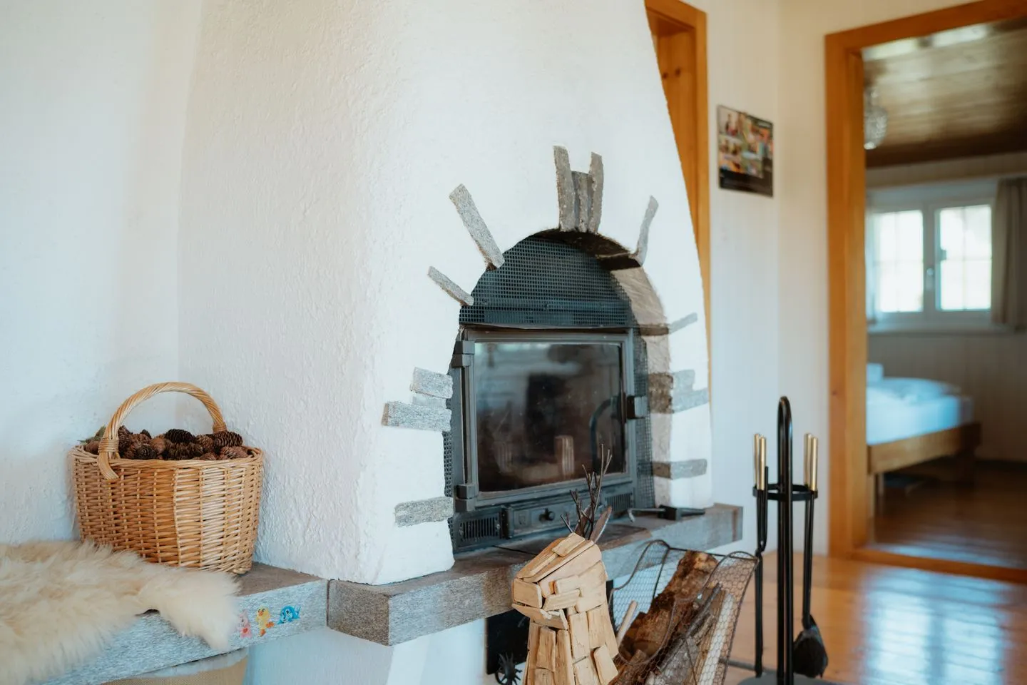 Apartment im Chalet zum Rad Amden - Fireplace