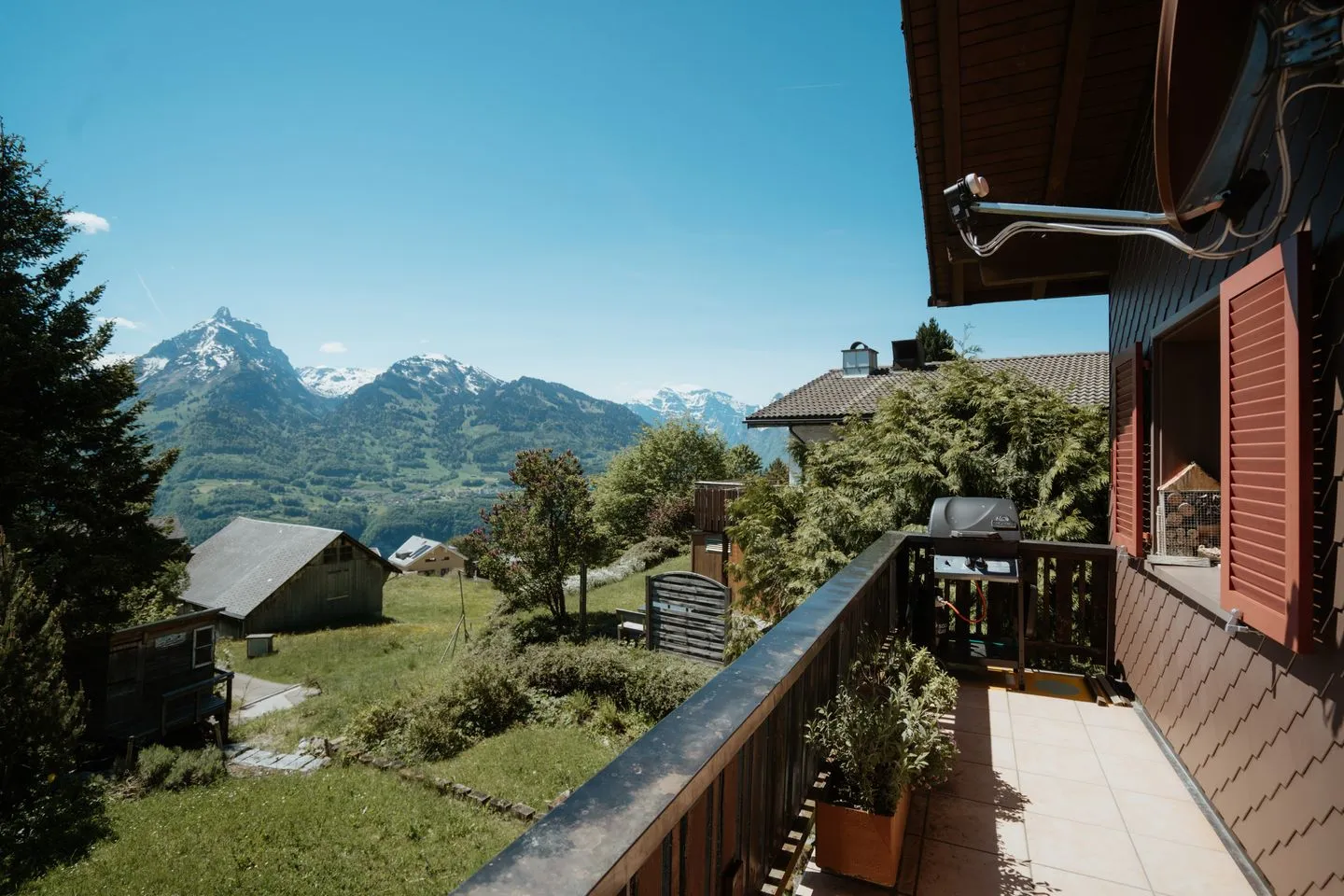Apartment im Chalet zum Rad Amden - Balcony