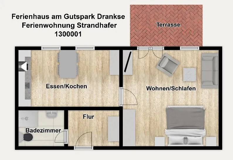 Ferienhaus am Gutspark Dranske Ferienwohnung Strandhafer Rügen - Dranske - Grundriss