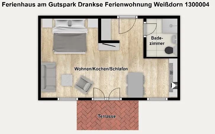 Ferienhaus am Gutspark Dranske Ferienwohnung Weißdorn Rügen - Dranske - Grundriss