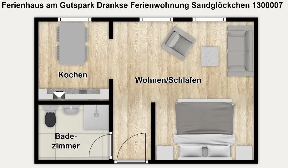 Ferienhaus am Gutspark Dranske Ferienwohnung Sandglöckchen Rügen - Dranske - Grundriss