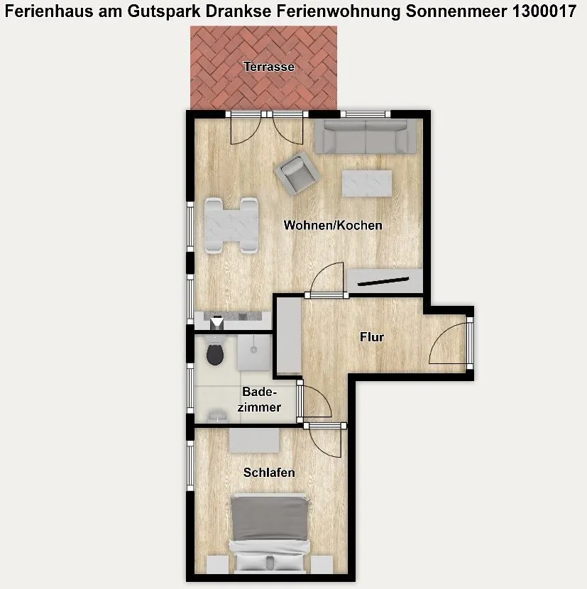 Ferienhaus am Gutspark Dranske Ferienwohnung Sonnenmeer Rügen - Dranske - Grundriss