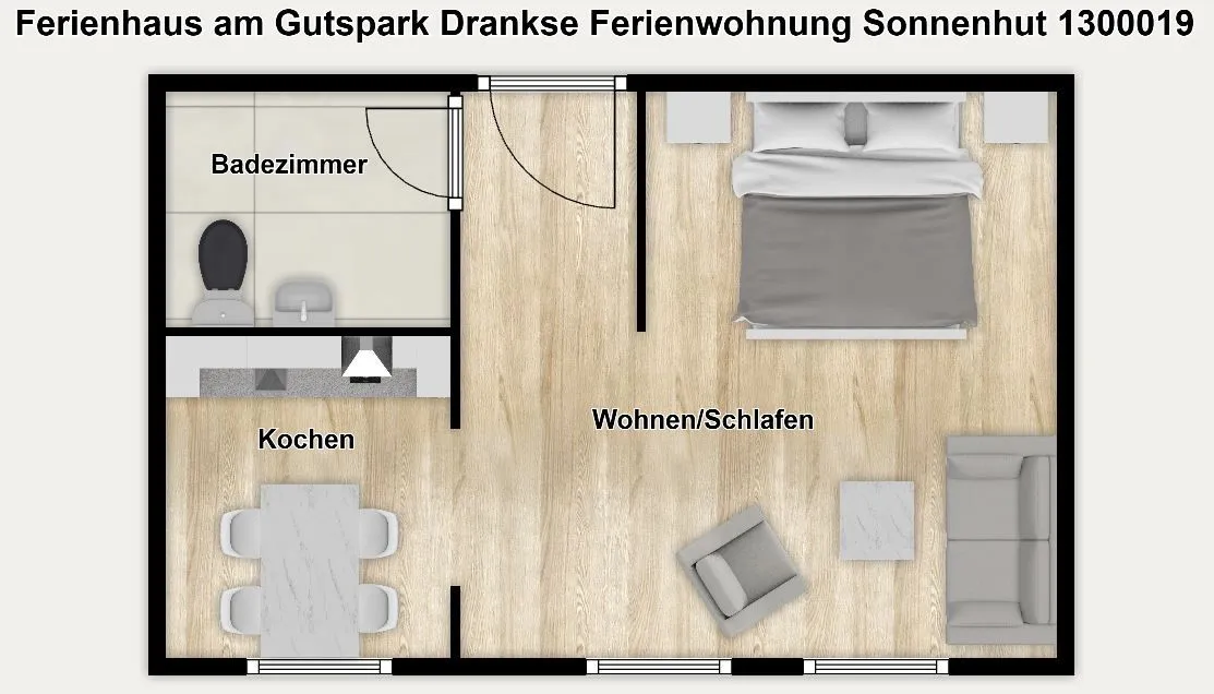 Ferienhaus am Gutspark Dranske Ferienwohnung Sonnenhut Rügen - Dranske - Grundriss