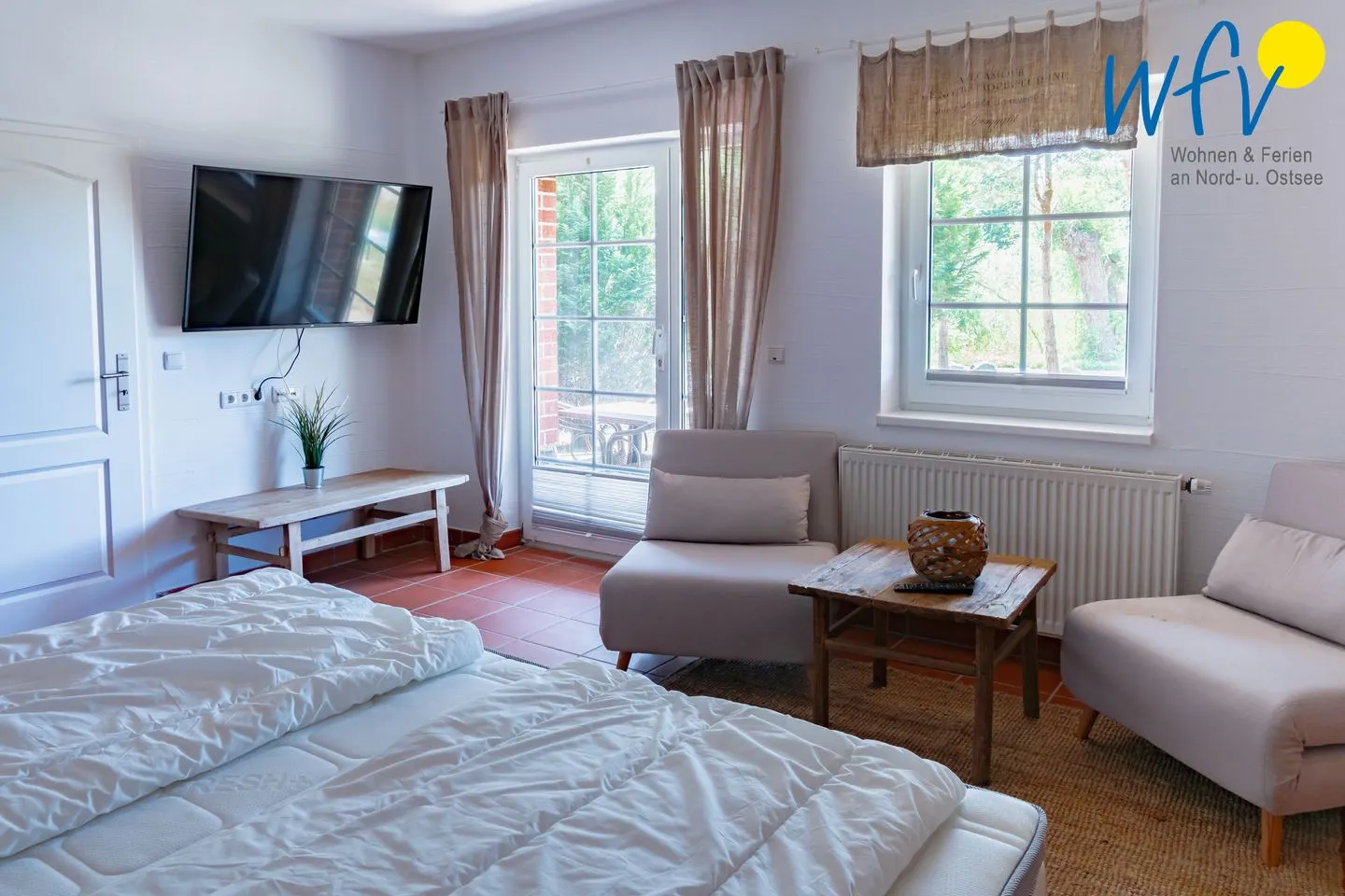 Ferienhaus am Gutspark Dranske Ferienwohnung Strandhafer Rügen - Dranske - Schlafzimmer