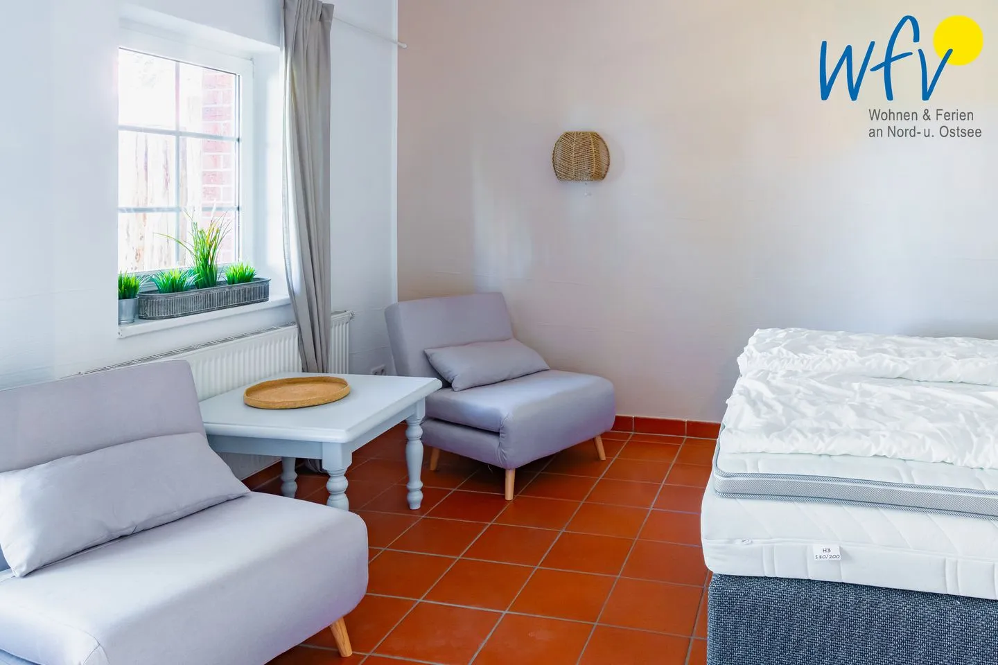 Ferienhaus am Gutspark Dranske Ferienwohnung Weißdorn Rügen - Dranske - Schlafzimmer