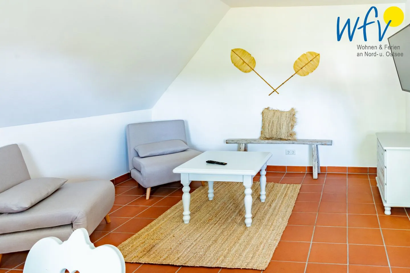 Ferienhaus am Gutspark Dranske Ferienwohnung Küstenklee Rügen - Dranske - Wohnzimmer