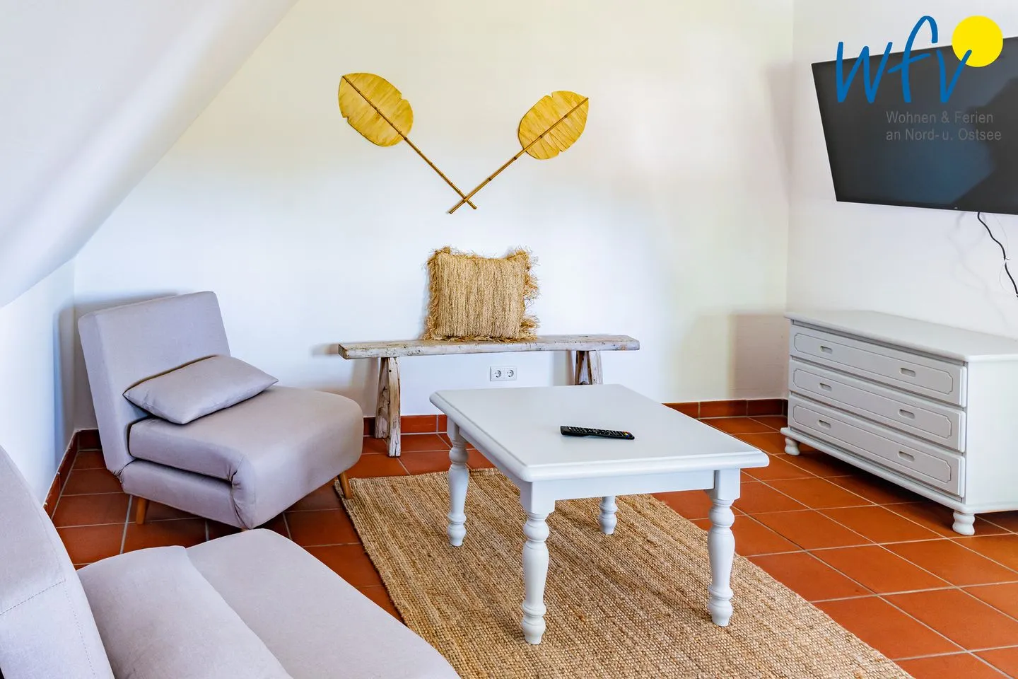 Ferienhaus am Gutspark Dranske Ferienwohnung Küstenklee Rügen - Dranske - Wohnzimmer