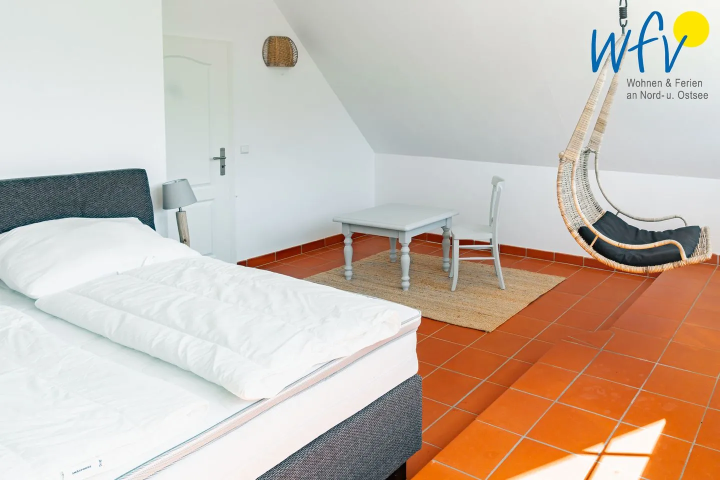Ferienhaus am Gutspark Dranske Ferienwohnung Seegras Rügen - Dranske - Schlafzimmer