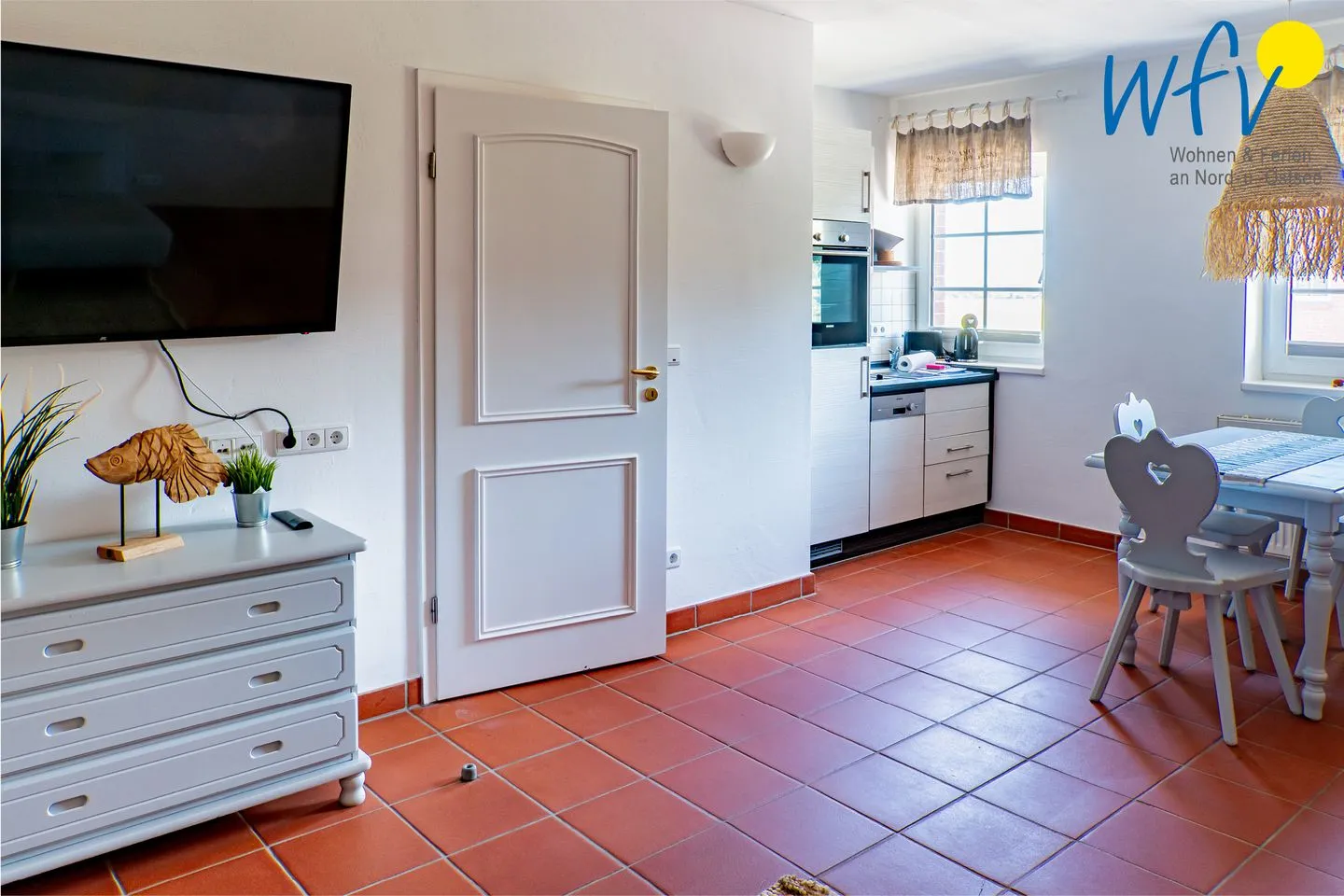Ferienhaus am Gutspark Dranske Ferienwohnung Sonnenmorgen Rügen - Dranske - Wohnzimmer