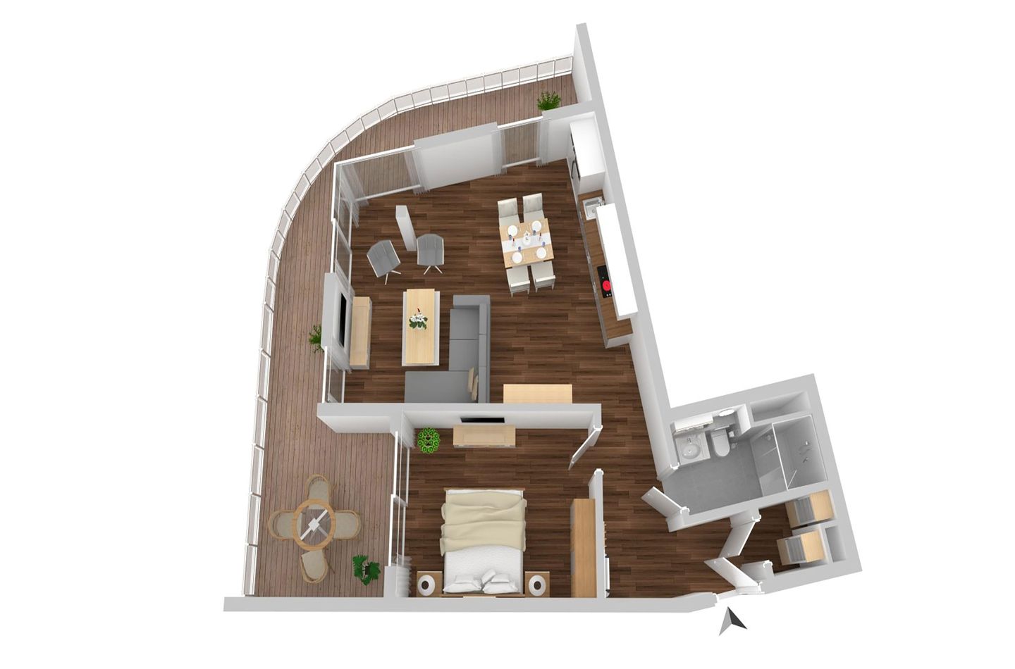  Quartier Lounge  - Ferienwohnung Quartier Lounge Hafenresidenz Waren (Müritz) - Grundriss