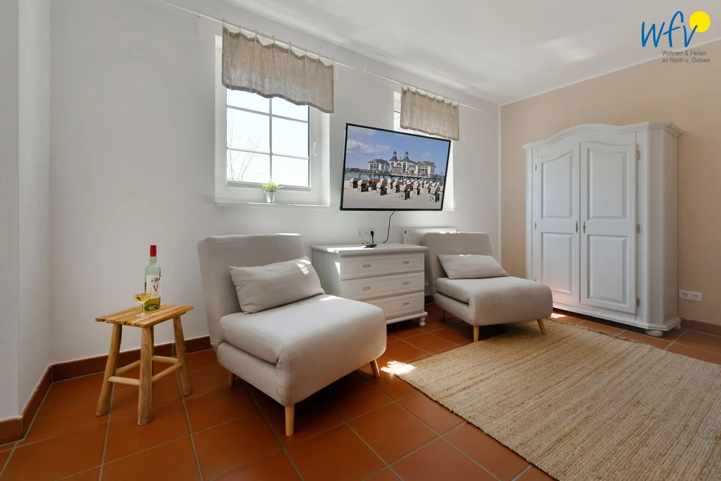 Ferienhaus am Gutspark Dranske Ferienwohnung Sandglöckchen Rügen - Dranske - Schlafzimmer