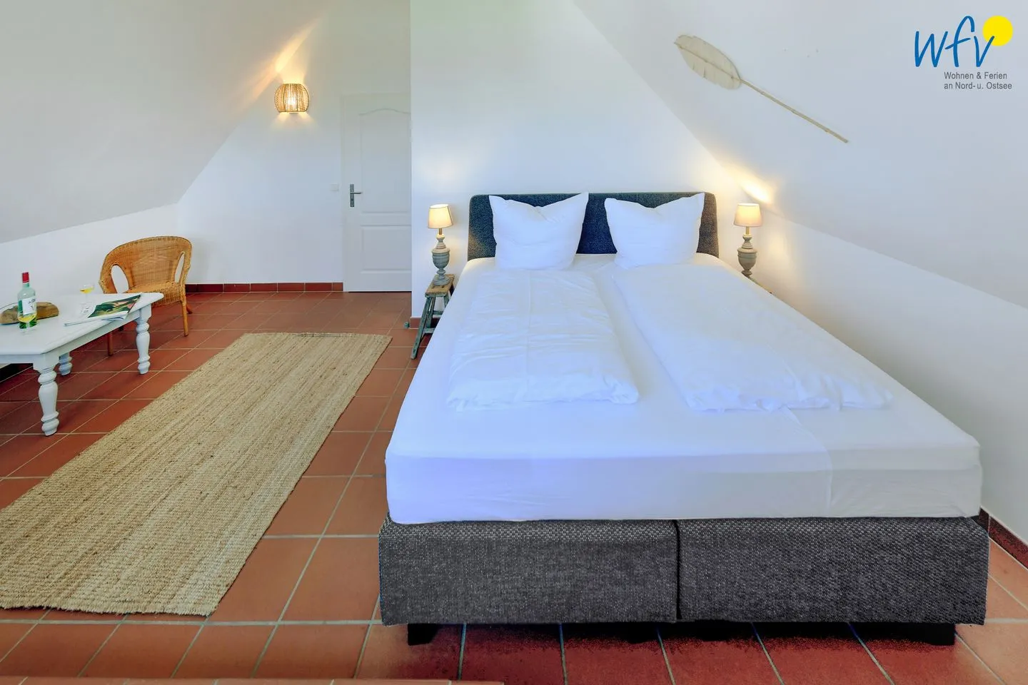 Ferienhaus am Gutspark Dranske Ferienwohnung Sonnendistel Rügen - Dranske - Schlafzimmer