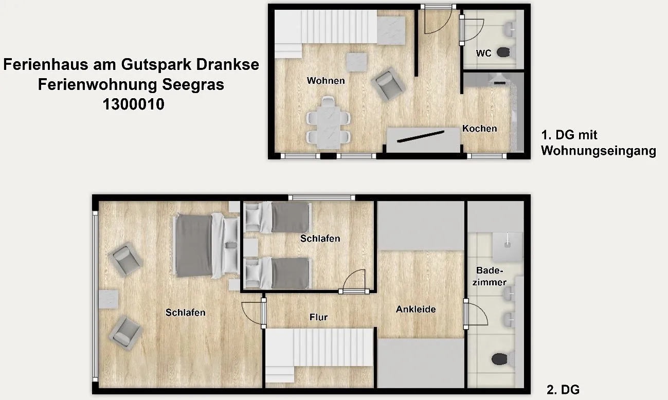 Ferienhaus am Gutspark Dranske Ferienwohnung Seegras Rügen - Dranske - Grundriss