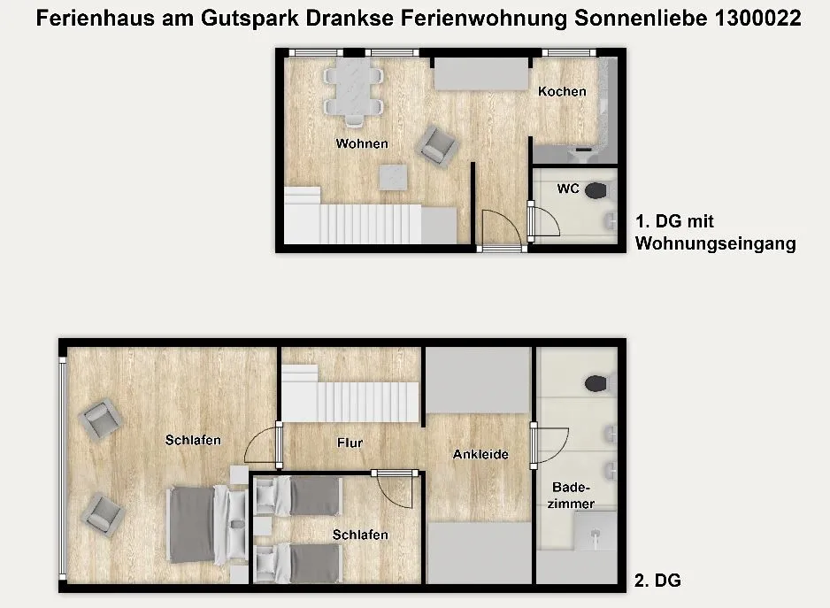 Ferienhaus am Gutspark Dranske Ferienwohnung Sonnenliebe Rügen - Dranske - Grundriss