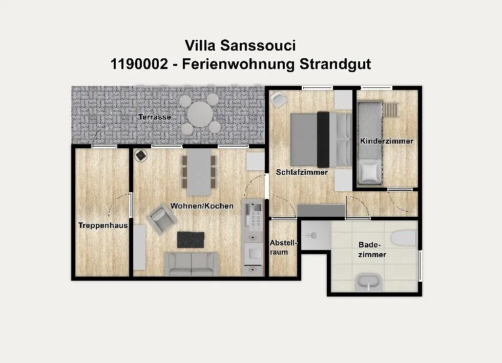 Villa Sanssouci Ferienwohnung Strandgut Rügen - Binz - Grundriss