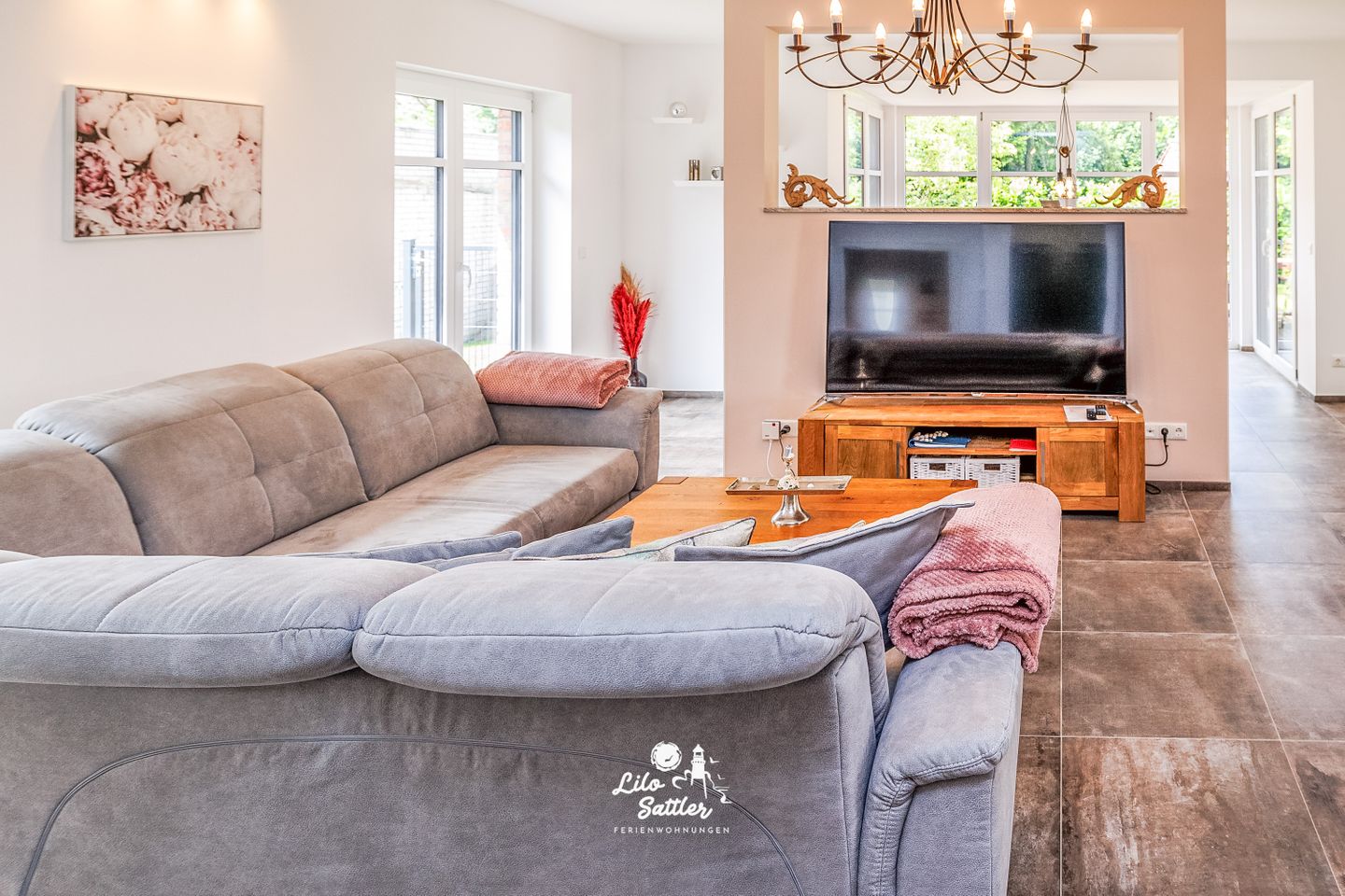 Ferienhaus Pricke Wohnzimmer