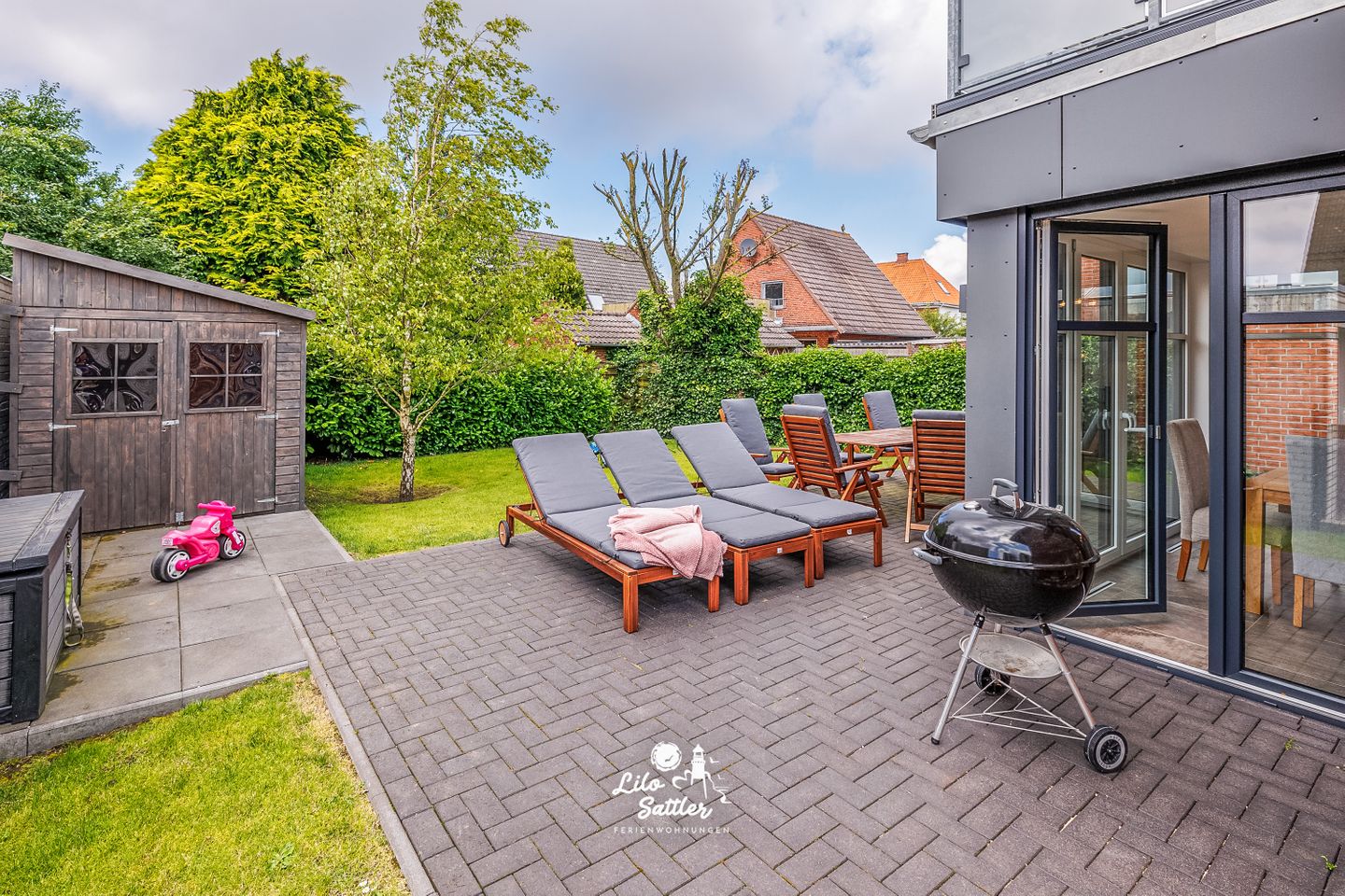 Ferienhaus Pricke Terrasse