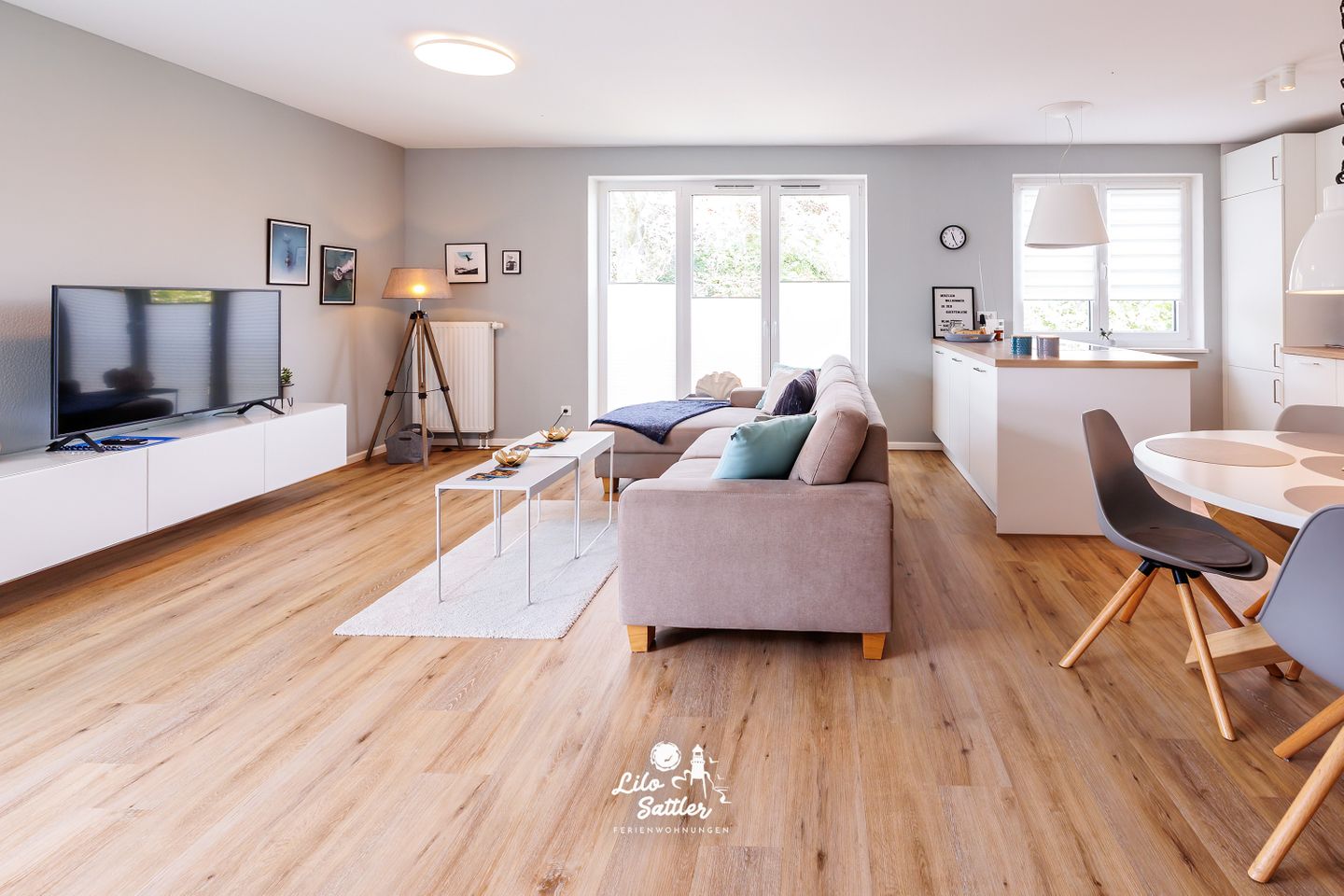 Ferienwohnung Küstenliebe,Wohnzimmer