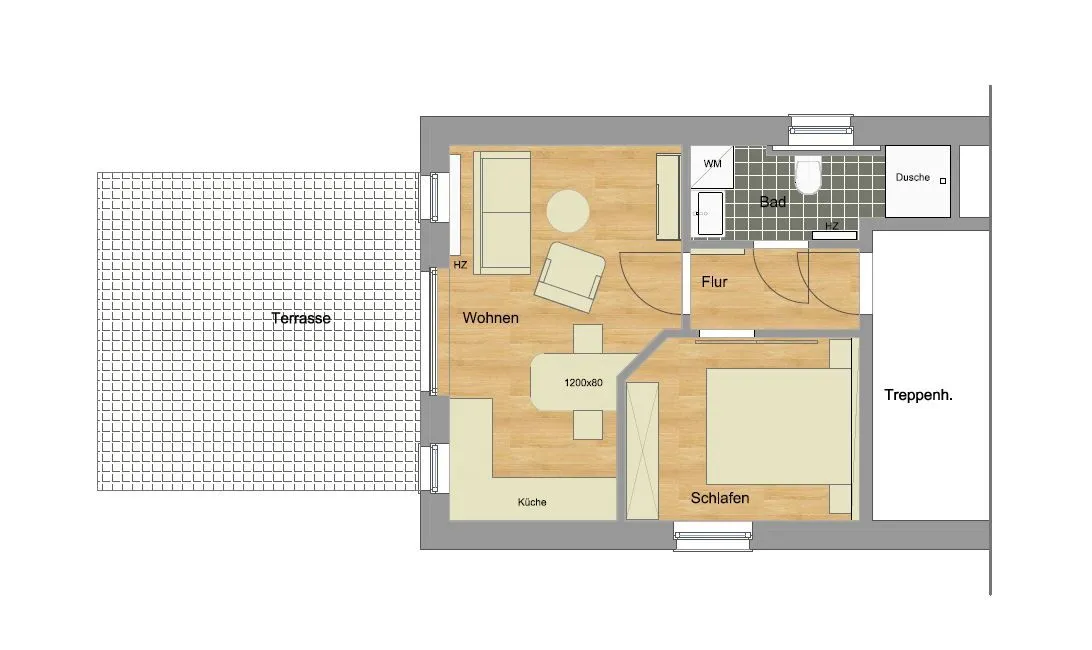 Speicherhaus Ferienwohnung ,,Deichnest'' Wangerooge - Grundriss