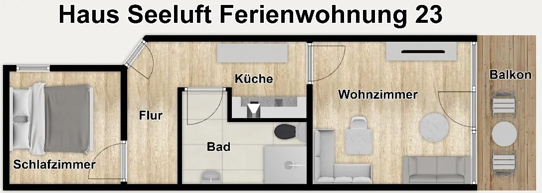 Haus Seeluft Ferienwohnung 23 Wangerooge - Grundriss