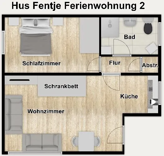 Hus Fentje Ferienwohnung 2 Borkum - Grundriss